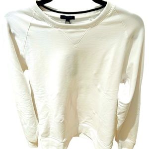 Patrick Assaraf long sleeve sweatshirt large white brand new